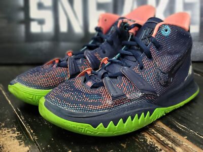 Nike Kyrie 7 Navy Blue/Lime Green/Orange Basketball Shoes