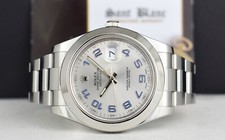 ROLEX Mens 41mm Stainless Steel DateJust II Silver Arabic 116300 - SANT BLANC 3