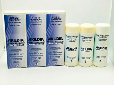 LAGERLOS 6 Stück AKILDIA DERMO ADJUVANT DIABETIC FOOT 3 Creme plus 3 Lotion
