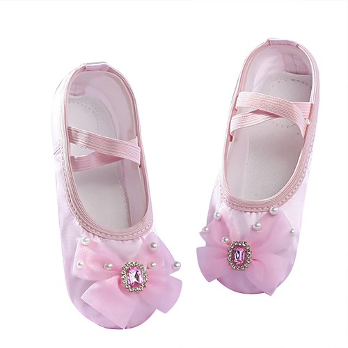 Kids Girl's Dancing Shoes Ballerinas Ballet Shoes Split Sole Band Stage Soft - Picture 5 of 106