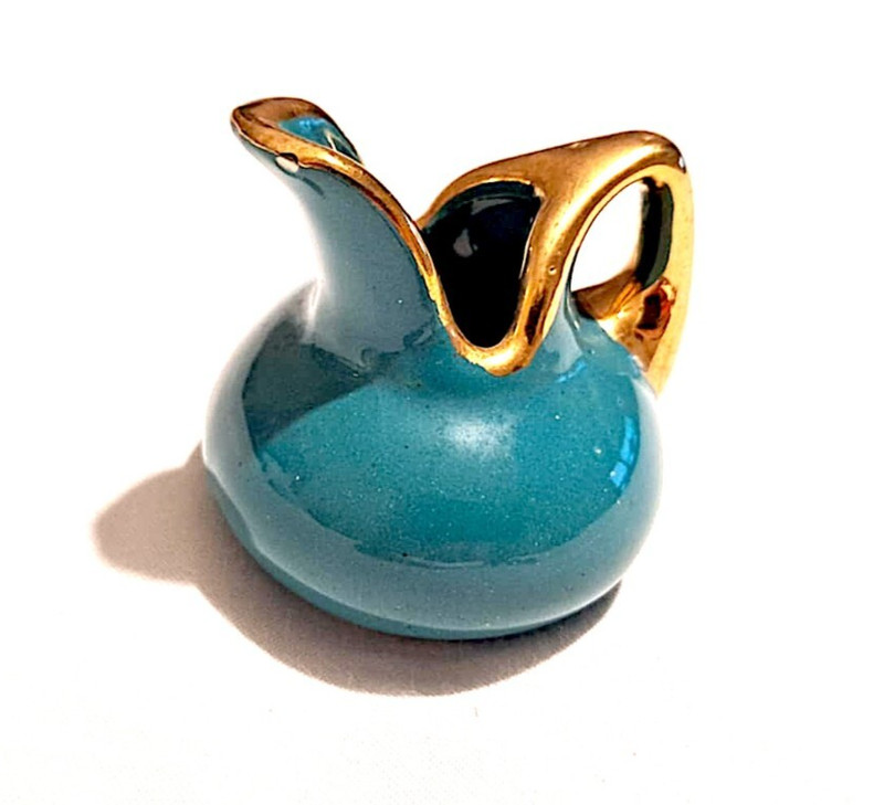 VTG French Porcelain Hand painted Miniature Pitchers 2 1/2”