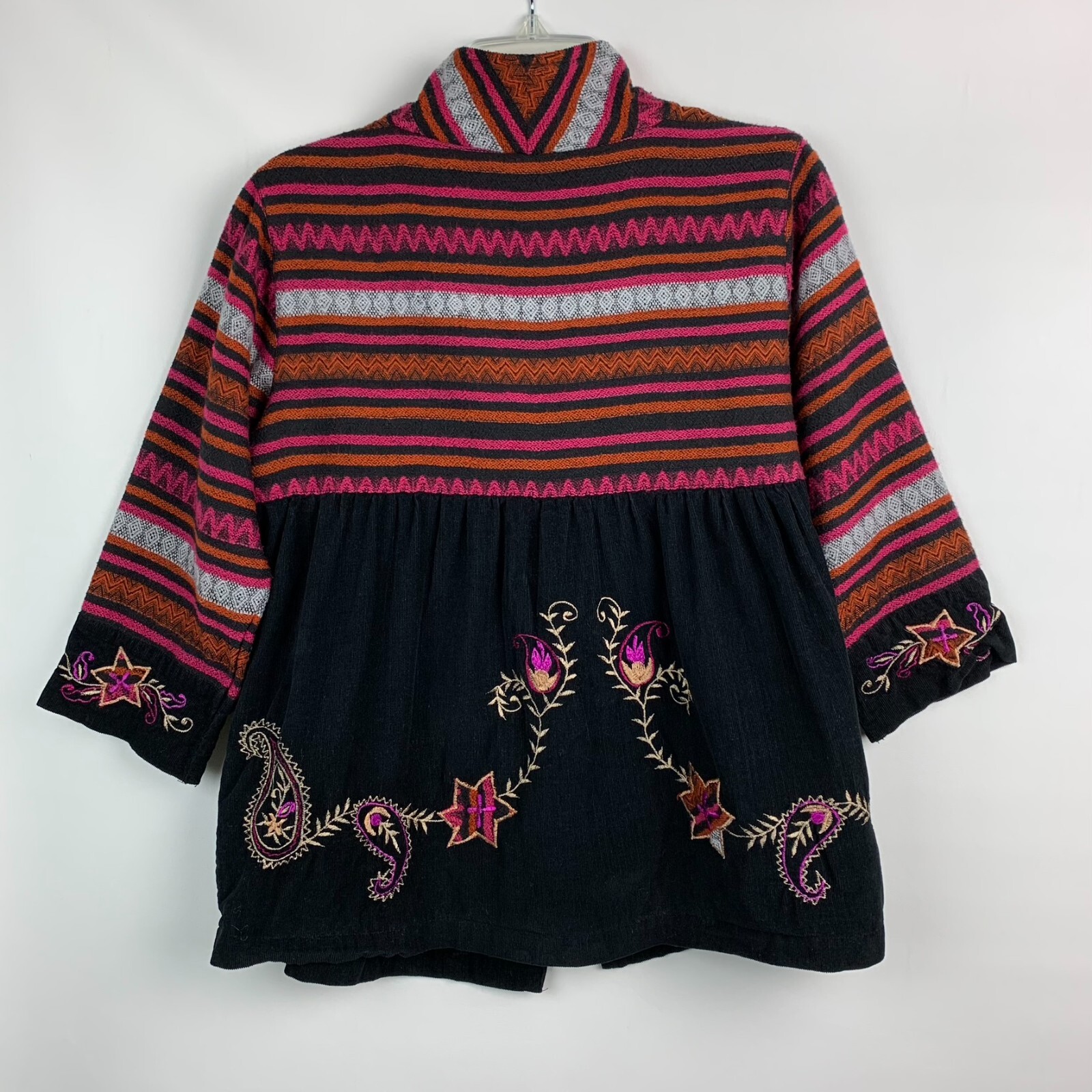 Sacred Thread Jacket Collared Multi Stripe Bodice… - image 2
