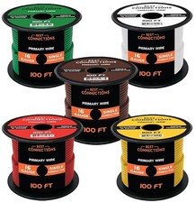 16 Gauge Car Audio Primary Wire 100ft 5 Rolls Remote, Power/Ground Electrical