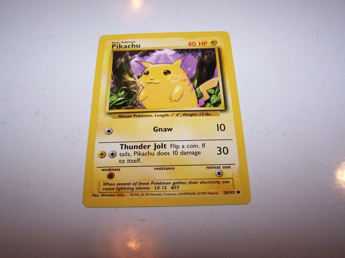 POKEMON Card PIKACHU 58/102 - Ungraded Fresh Estate Find | eBay