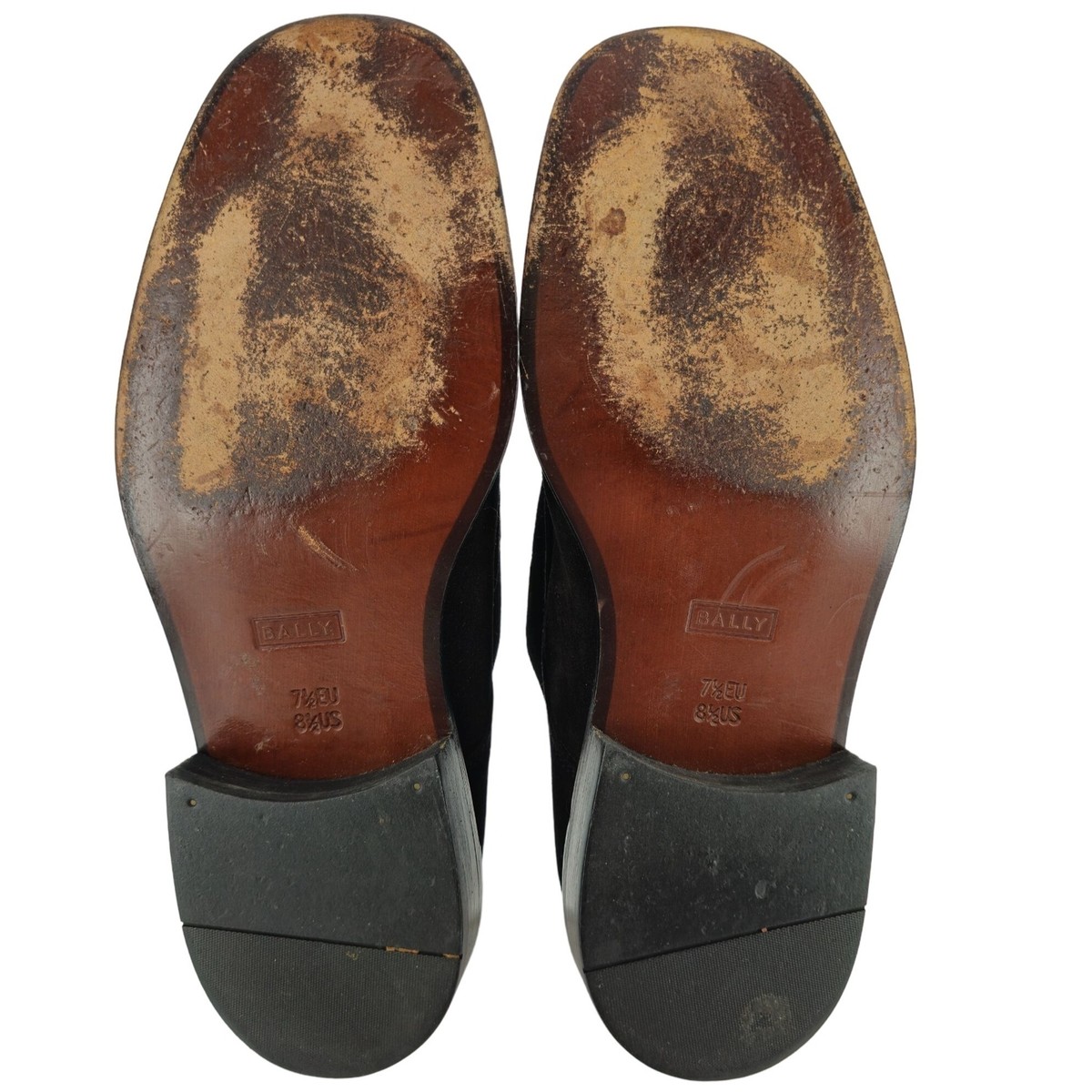Vintage Bally Italy Monk Strap Loafers Mens 8.5D Black Suede  display picture 2