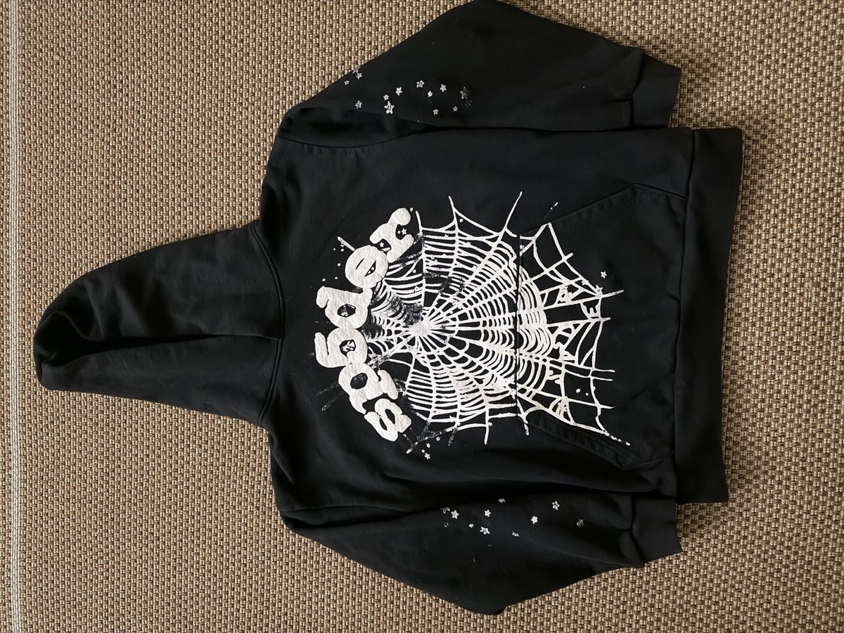 Black Sp5der OG Web Hoodie Medium | Authentic EUC See Pics And