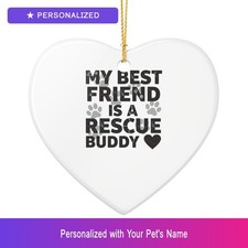 Custom Rescue Adopt Dont Ornament Personalized Heart Shaped Pet Lover Gift