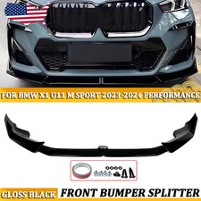 Front Splitter Lip Spoiler Mp Style Glossy Black For Bmw X1 M35i U11 2022-2026 Front Splitter Lip Spoiler Mp Style Glossy Black For Bmw X1 M35i U11 2022-2026