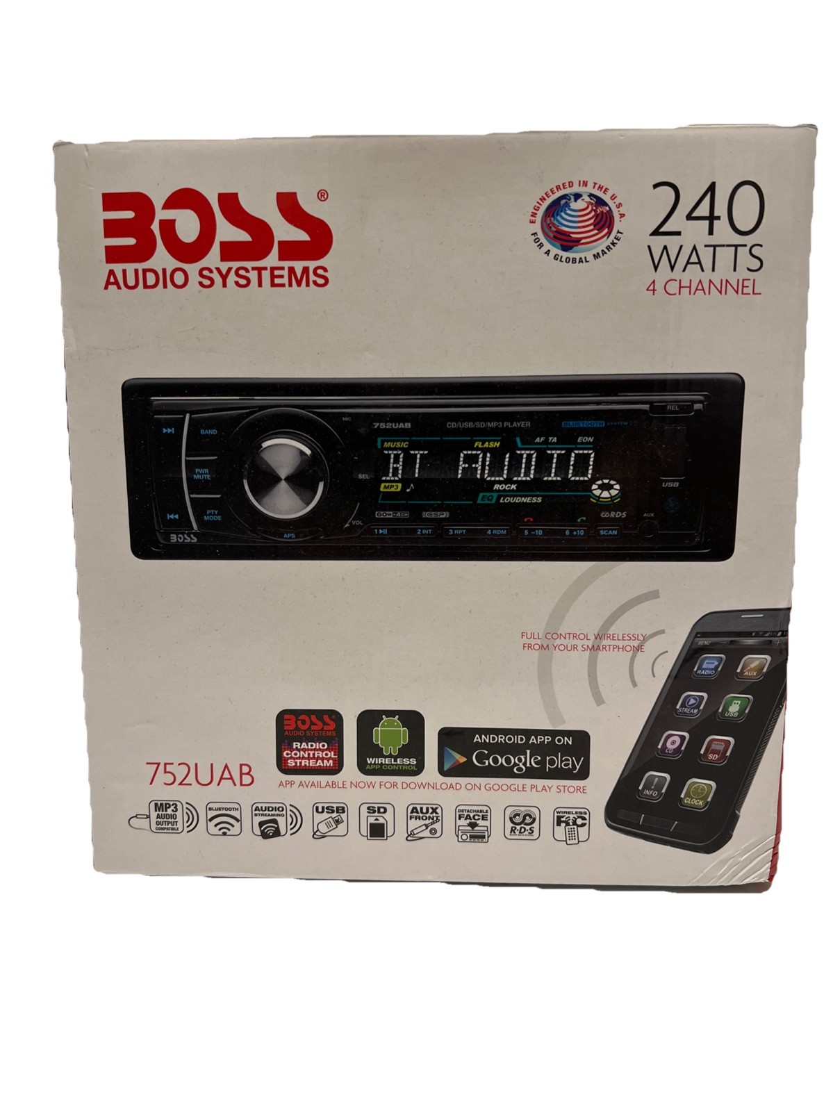 BOSS AUDIO 752UAB Single-DIN CD/MP3 Player Receiver Bluetoot