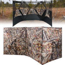150D/600D See through 3/4 Panel Hunting Blind, Ground Blinds with Carrying Bag,
