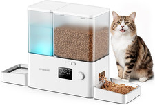 Automatic Cat Feeder and Water Dispenser, Cat Food Dispenser 36Cups/8.5L, 2-In-1