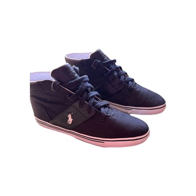 Ralph Lauren Men Stoff Black /Withe High Top Sneaker Gr. 44 UK 10 US 11 