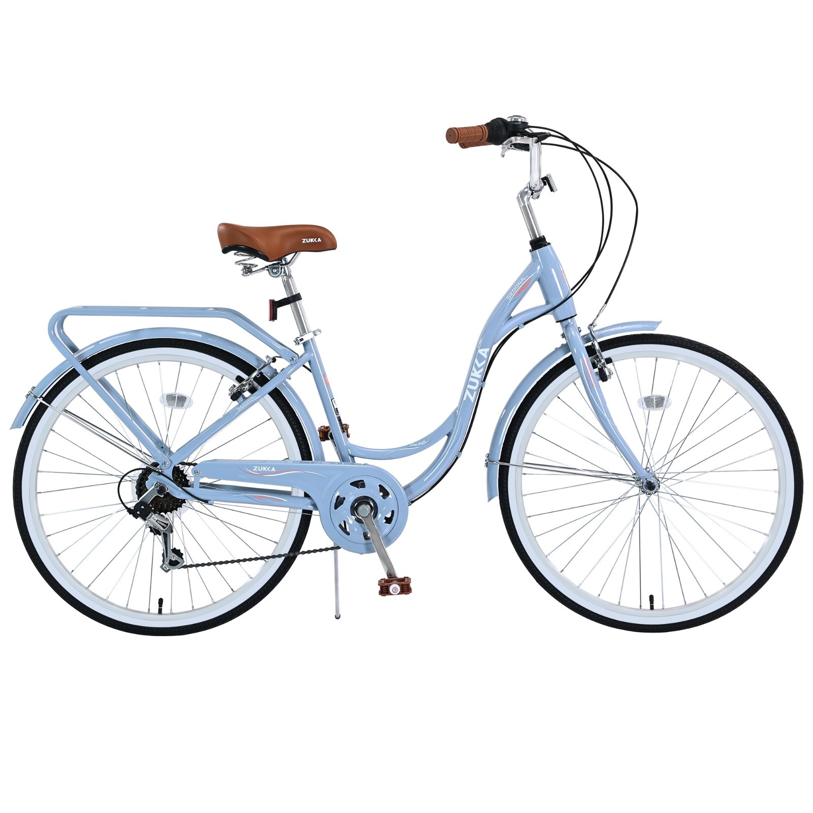 Women's Bike 24 Inch Beach Cruiser Bike with Back Seat Ladie