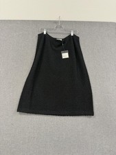 St. John Boucle Knit Skirt Womens XL Black Textured Pencil Office K7230A1