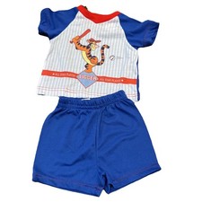 Vintage Disney Winnie The Pooh Tigger Shorts Outfit 12 Month Baseball Y2K Pajama