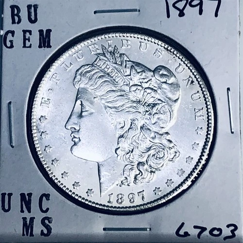 1897 BU GEM MORGAN SILVER DOLLAR UNC MS+++ U.S. MINT RARE COIN 6703