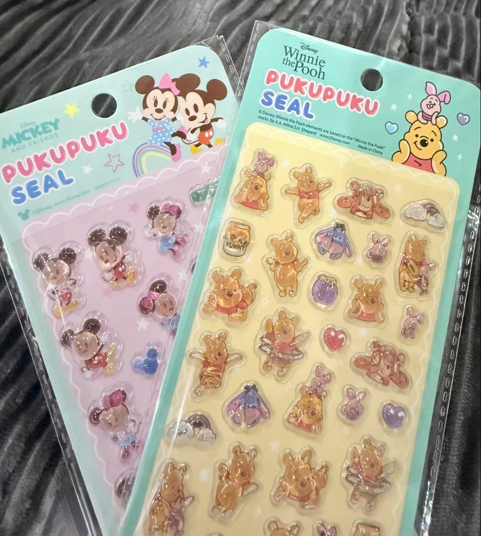 Disney PUKUPUKU Seal Set Mickey Minnie Pooh Piglet Eeyore