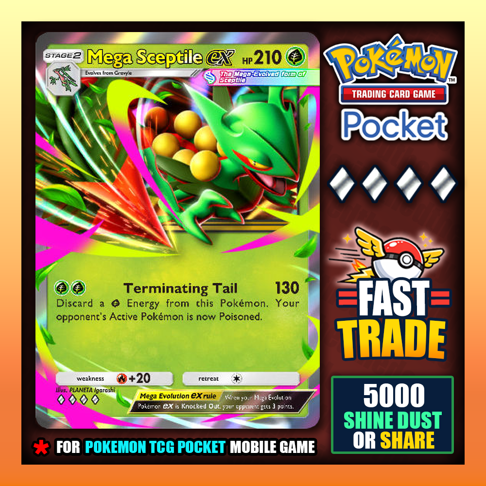 Pokemon TCG Pocket - Mega Sceptile EX - Pulsing Aura -🔷Diamond