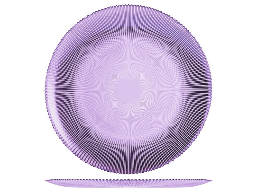 6 Groove Under Plates In Colored Glass 32 Cm.