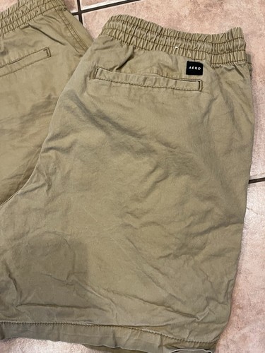 3 Aero Men's size M 5" ins Shorts Pockets & Drawstring 2 pr beige & 1 pair black - Picture 3 of 6