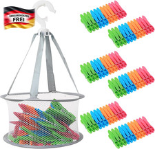 Wäscheklammern Set 72stk mit Windfest & Rutschfest Beutel für Trocknen und Aufbe