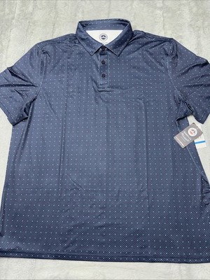 Flag & Anthem Madeflex XL performance polo navy blue W/ Red And White Stars NWT