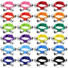 24 Pcs Wrist Band Jingle Bells,12 Colors Band Wrist Bells Ankle