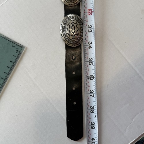 CINTURA CONCHO NAVAJO STERLING 925 FIRMATA "BB" BERNICE BONNEY anni 80 - 40" 12 Concho - Foto 11 di 12