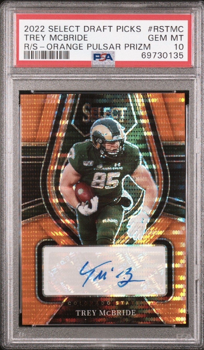 Trey McBride Panini Select Draft Picks Rookie Signatures #RSTMC Orange Pulsar