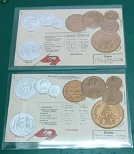 Thailand Siam 2 Postcard 1901 Early Coin Photo Use And Mint Set Free Shipping
