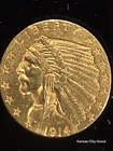 1914-D $2.50 Indian Quarter Eagle U.S Pre-33 90% Gold Coin XF/AU