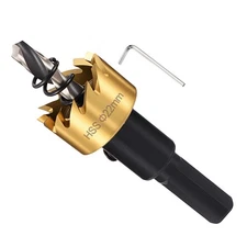Hole Saw Kit 22mm (7/8"), 4241 High Speed Steel Hole Cutter,Gold