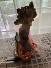 VTG Eleco Resin howling wolf themed plasma ball lamp W/original Box WORKS! Mint — photo 8