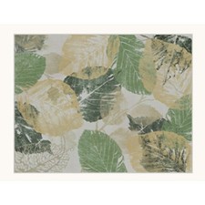 8x10ft Low Pile Area Rug, Leafy Green  Gray, Machine Washable, Non Slip