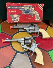 Vintage 50s Kilgore Eagle Toy Six Shooter Cap Pistol Gun w/ Original Box No 227