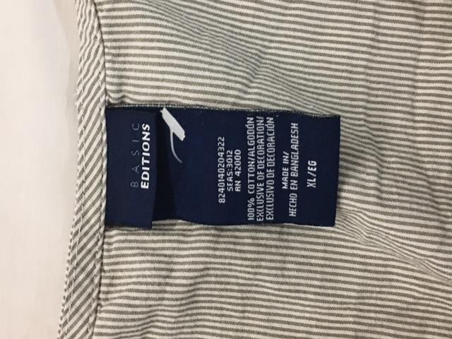 Basic editions gray white striped button down wom… - image 4