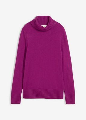 Rollkragenpullover Gr. 44/46 Fuchsia Damen-Strick-Pullover Sweater Neu*