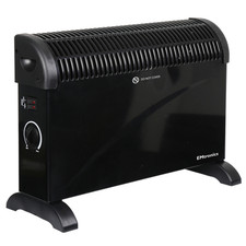 EMtronics 2KW Convector Heater Radiator with 3 Setting Thermostat - Black