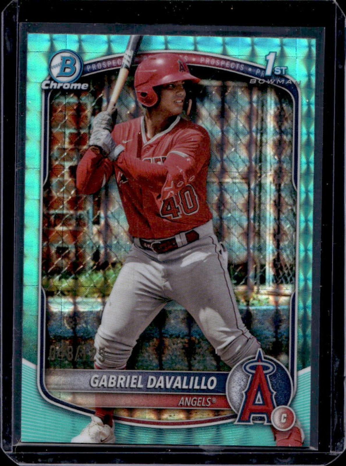 2025 Bowman Chrome Gabriel Davalillo Aqua Geometric Refractor 1st #/125