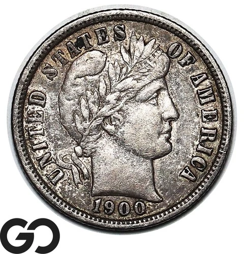 1900 Barber Dime, Choice AU Album Toner