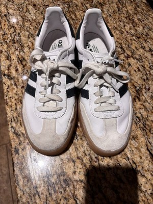adidas Samba Women s  Low Top Lace-Up Sneakers White/Green Rubber Outsole size 8
