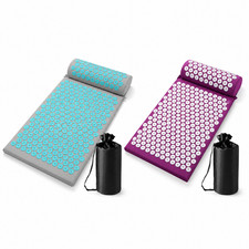 Acupressure Mat and Pillow Set for Back Neck Pain Relief Massage with Carry Bag