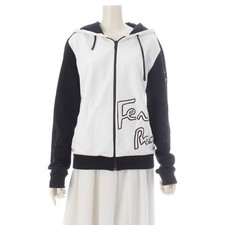 FENDI Sweatshirt, zip-up, logo embroidery Parker White x black 48