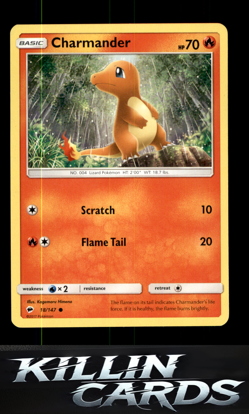 Charmander 18/147 Pokemon Common SM - Burning Shadows Card NM