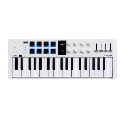 Arturia Minilab 37 mk3 MIDI Keyboard Controller - White