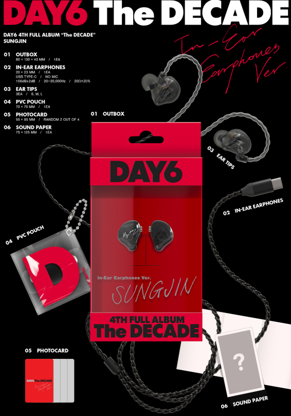 PRE-ORDER] DAY6 4TH ALBUM The DECADE In-Ear Earphones Ver. MEMBER