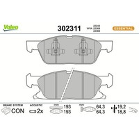 Valeo 302311 Bremsbelagsatz FüR Ford USA Galaxy S MAX Edge CJ WA6 CK