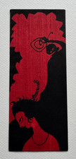 Artist unread - Small Japanese Woodblock - Pochi - Menacing figure - 1920s