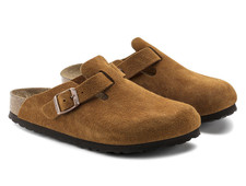 New Birkenstock Boston Soft Footbed Suede Leather Unisex Clogs-Mink