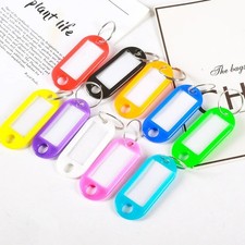 50PCS Key Tags Plastic Label Window Rings for Keys Luggage Storage Organizer